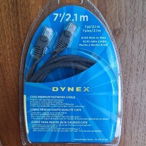 Black CAT6 Network Cable 7ft